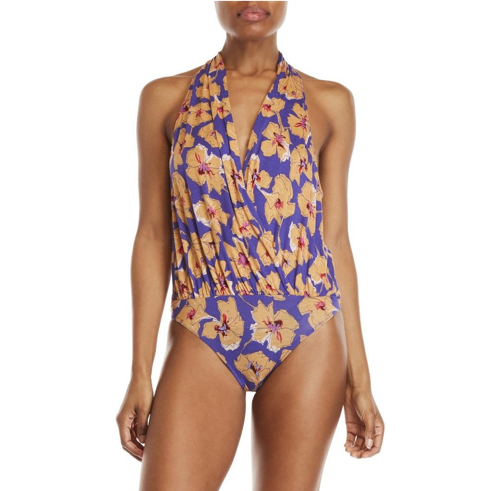 Sure to Please Rayon Jersey Floral Bodysuit M